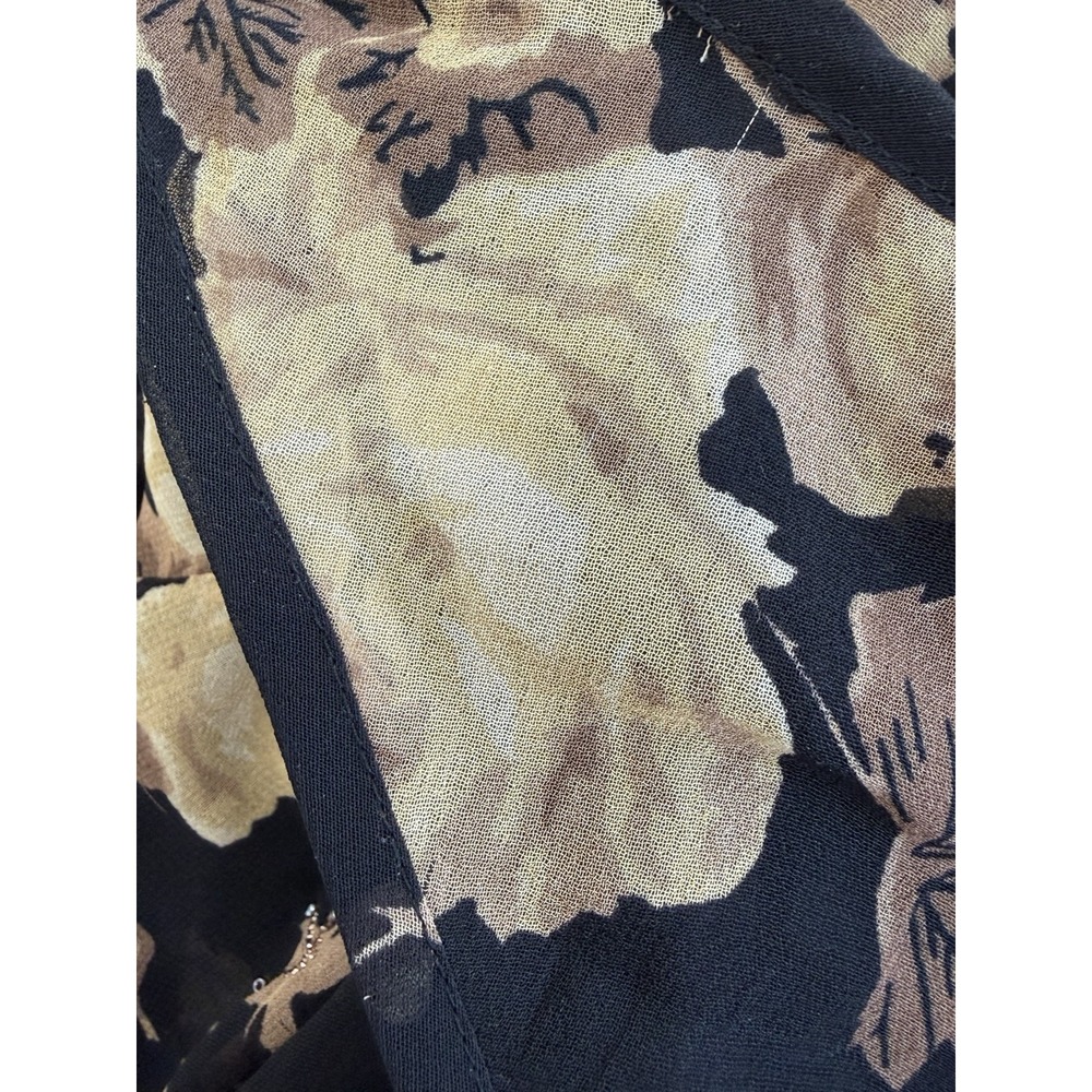 Connected Apparel Black Floral Beaded Chiffon Handkerchief Midi Dress XL Y2K - Picture 13 of 15